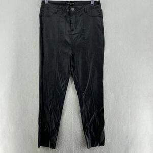 Shinestar Pants Women L Black Slim Stretch Tapered Ankle Career  Casual Button